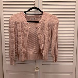 Dusty pink cropped cardigan